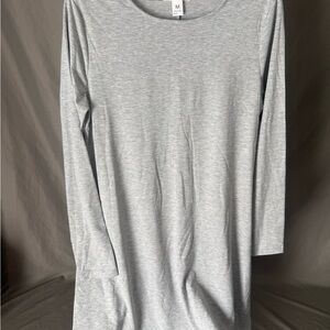 Light Gray Long Sleeve Swing Dress